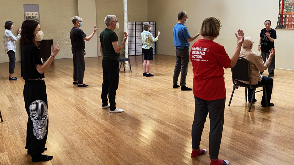 tai chi students in class